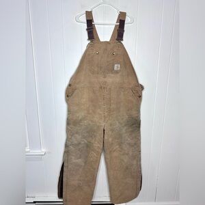 Vintage Carhartt BQ186 Insulated Duck Arctic Bibs Overalls